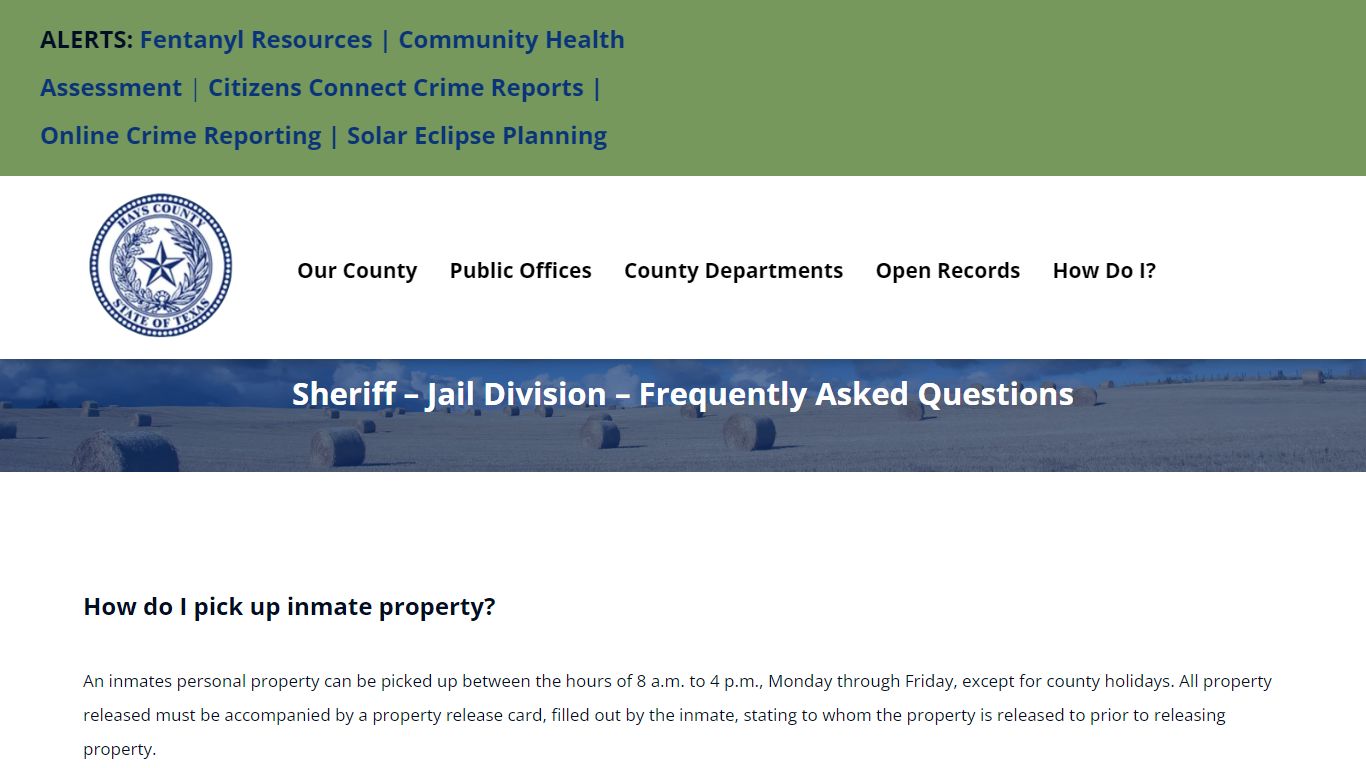 How do I pick up inmate property? - hays-county.multiscreensite.com